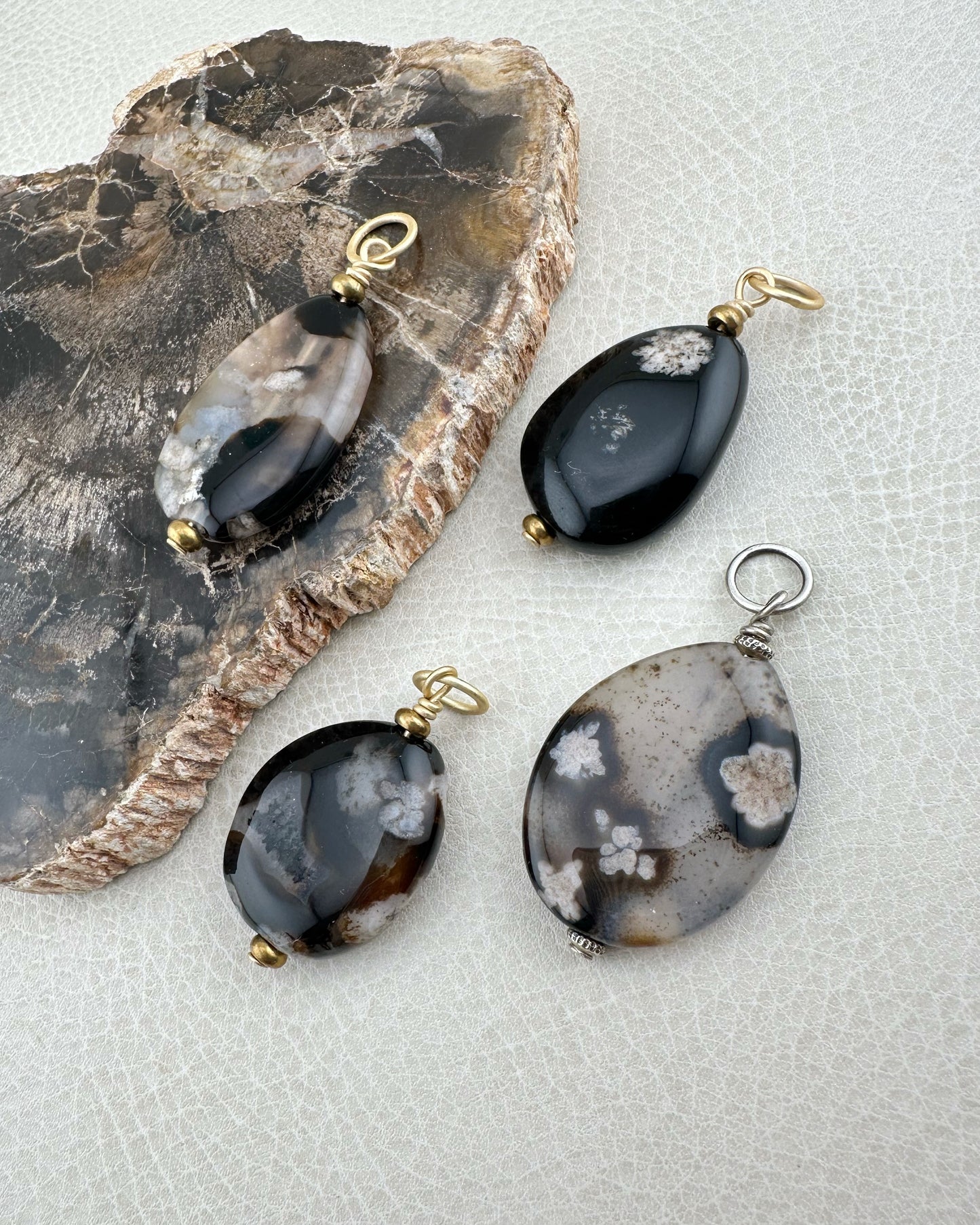 Black Cherry Blossom Agate