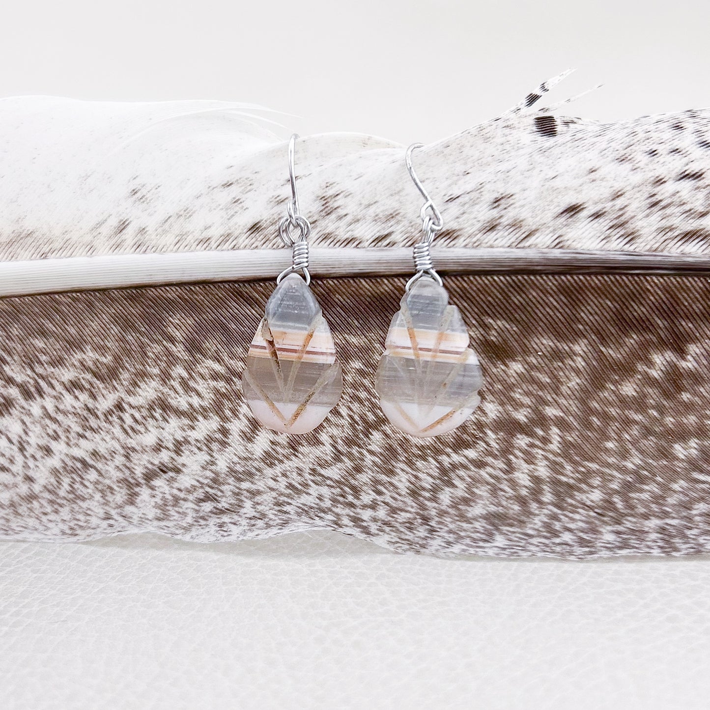 Australian Pink Opal Earrings