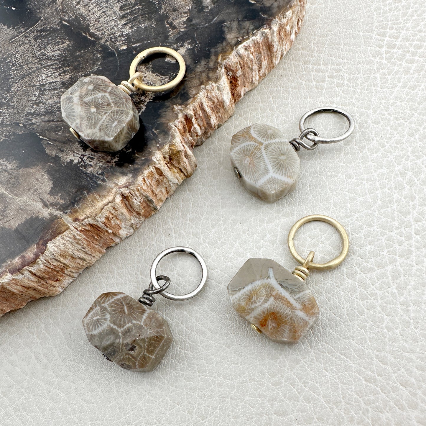 Fossil Coral Octagon Pendant (S)