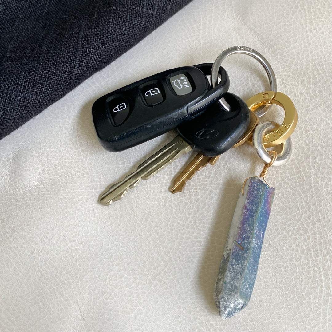 Chunky Quartz Keychain