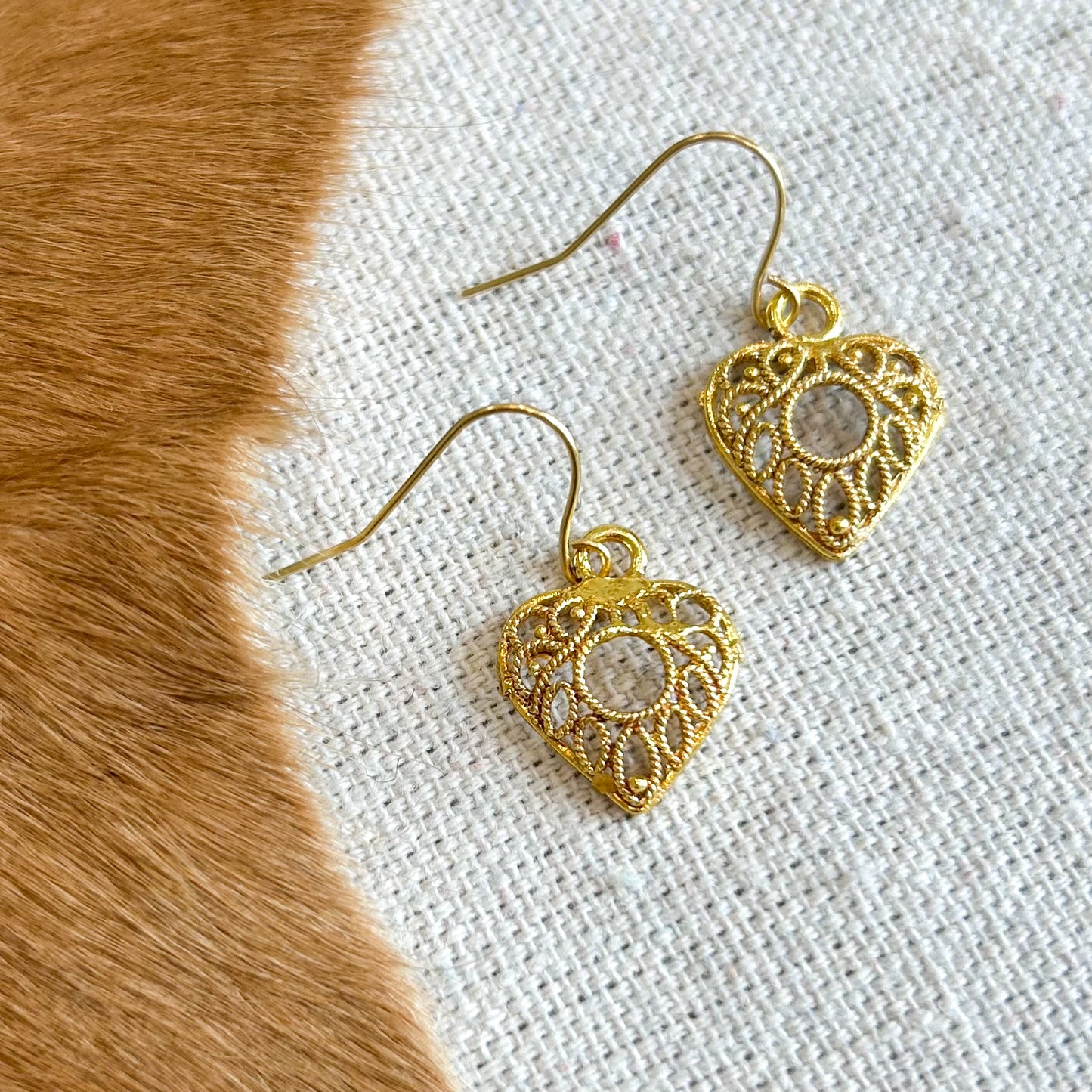 Golden Heart Earrings