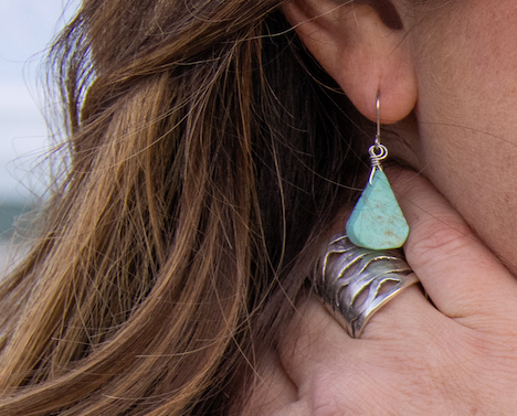 Chrysocolla Teardrop Earrings