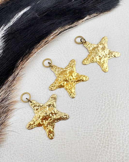 Hammered Brass Star Charm