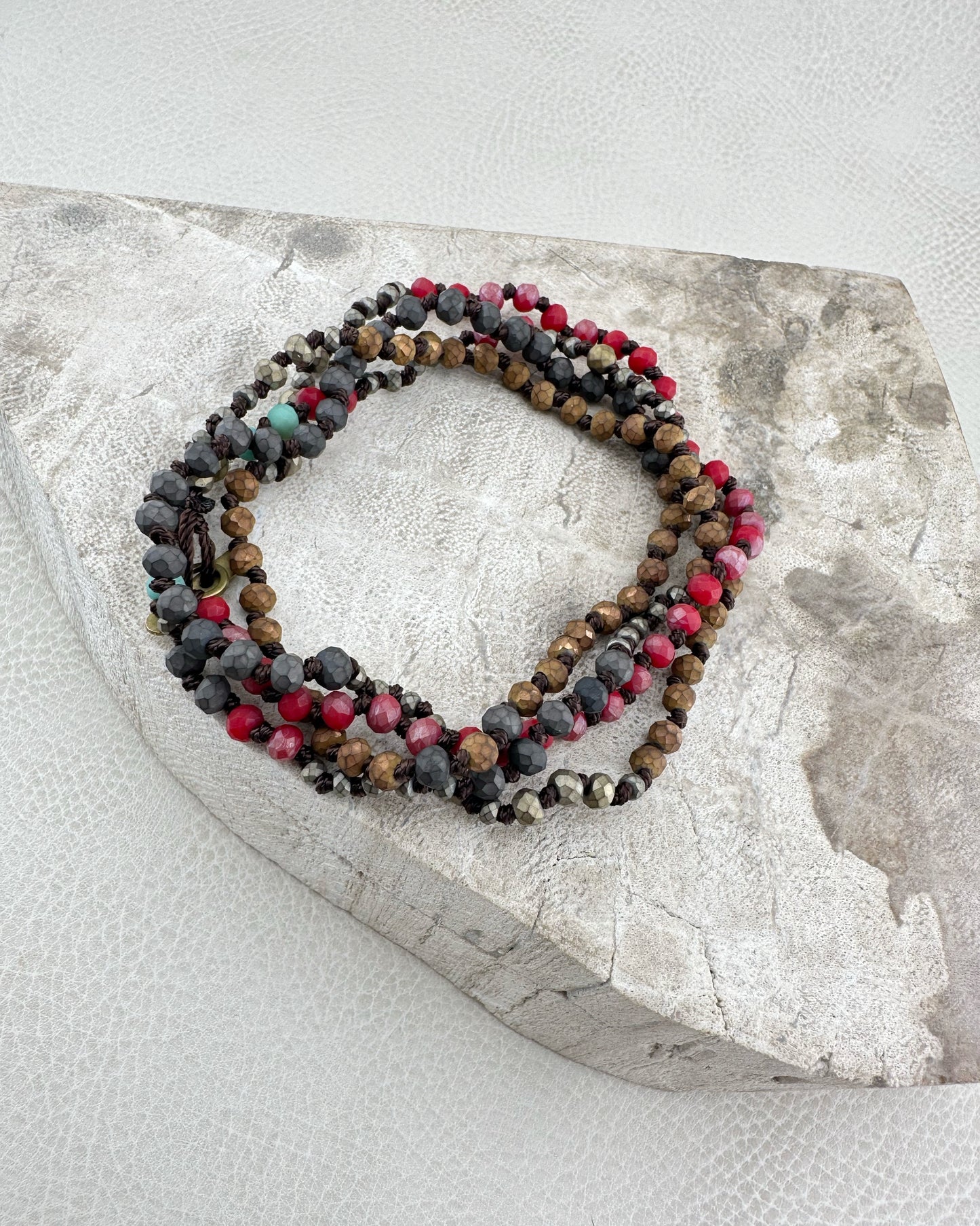 Red Bronze Mix Knotted Chain