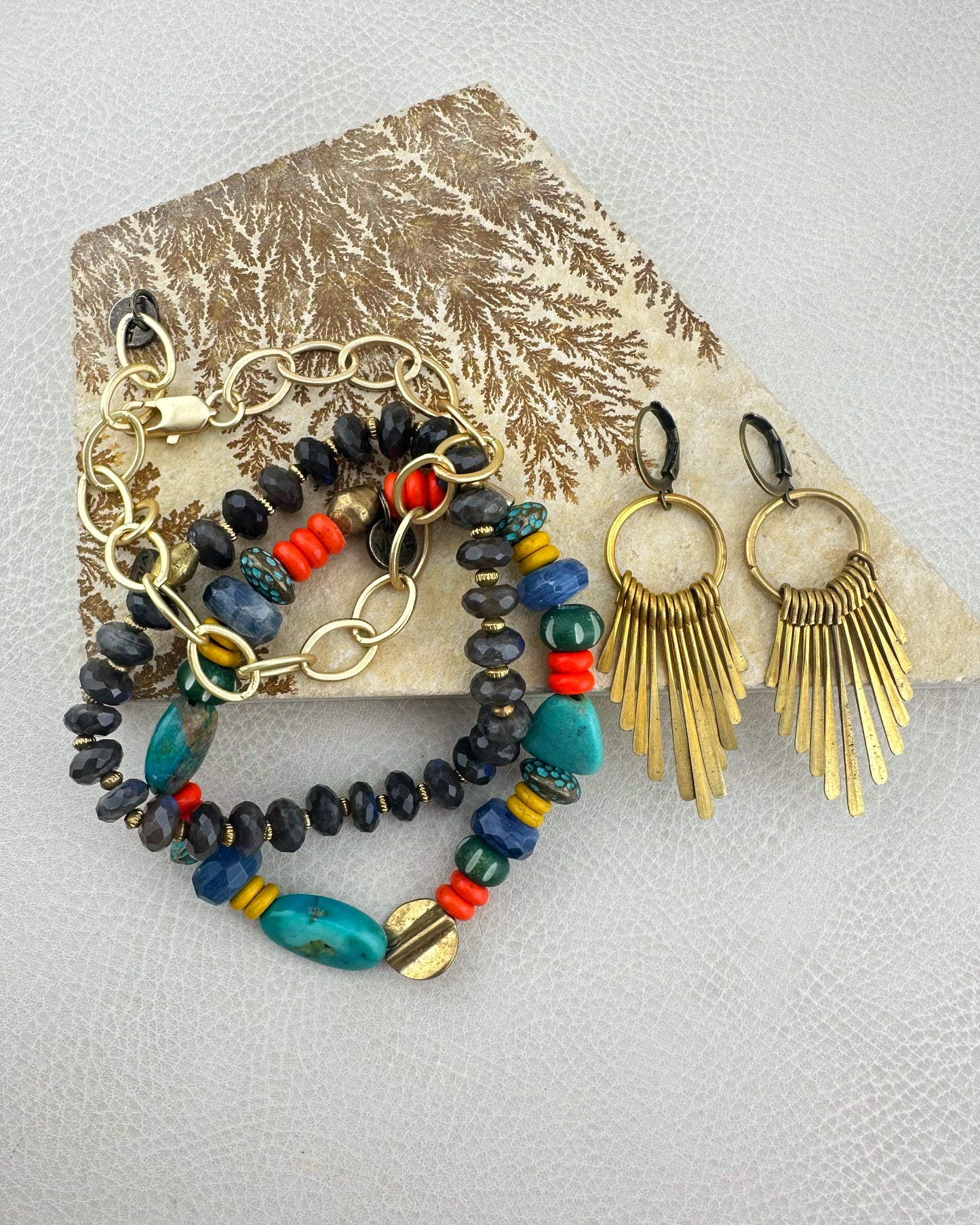 Dream Catcher Brass Earrings