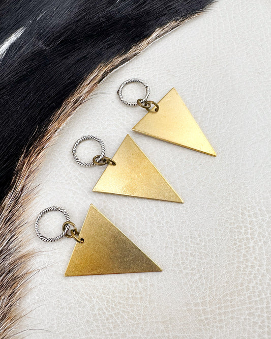 Raw Brass Triangle Charm