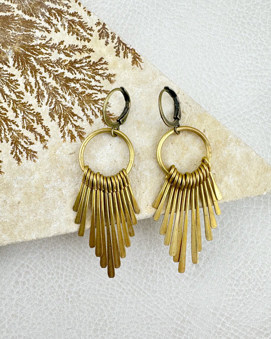 Dream Catcher Brass Earrings