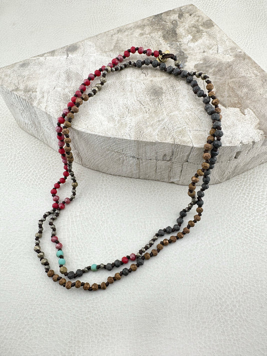 Red Bronze Mix Knotted Chain