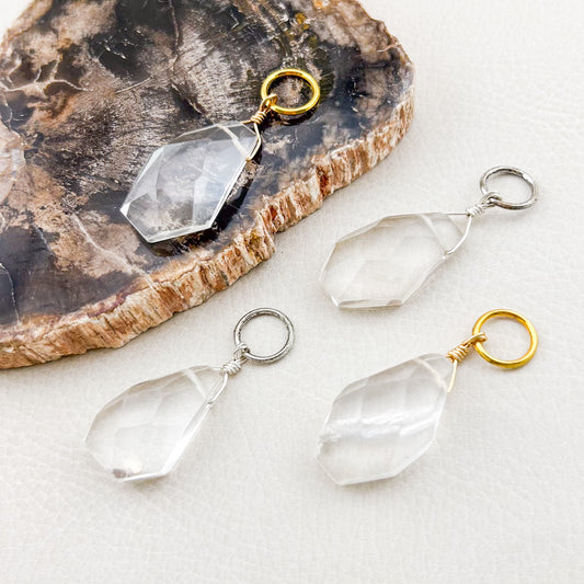 Faceted Quartz Teardrop (L)