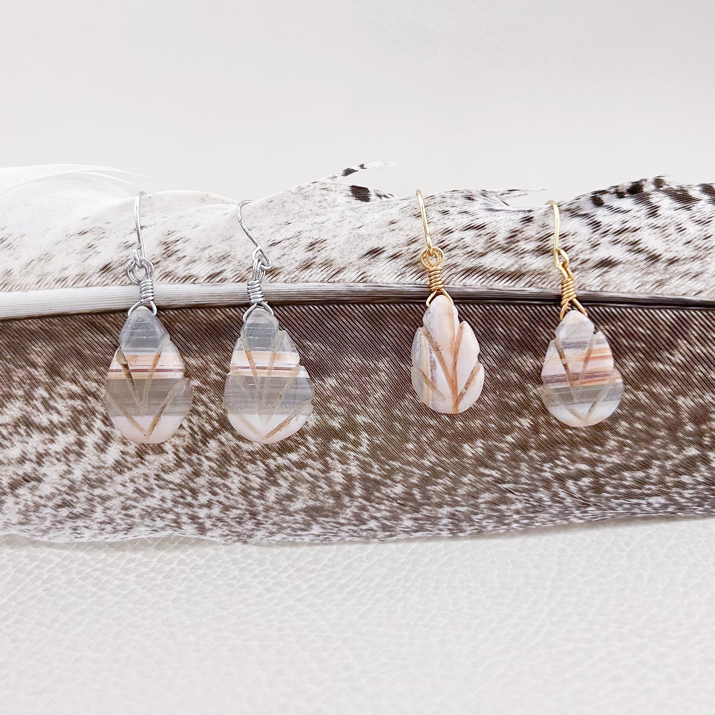 Australian Pink Opal Earrings