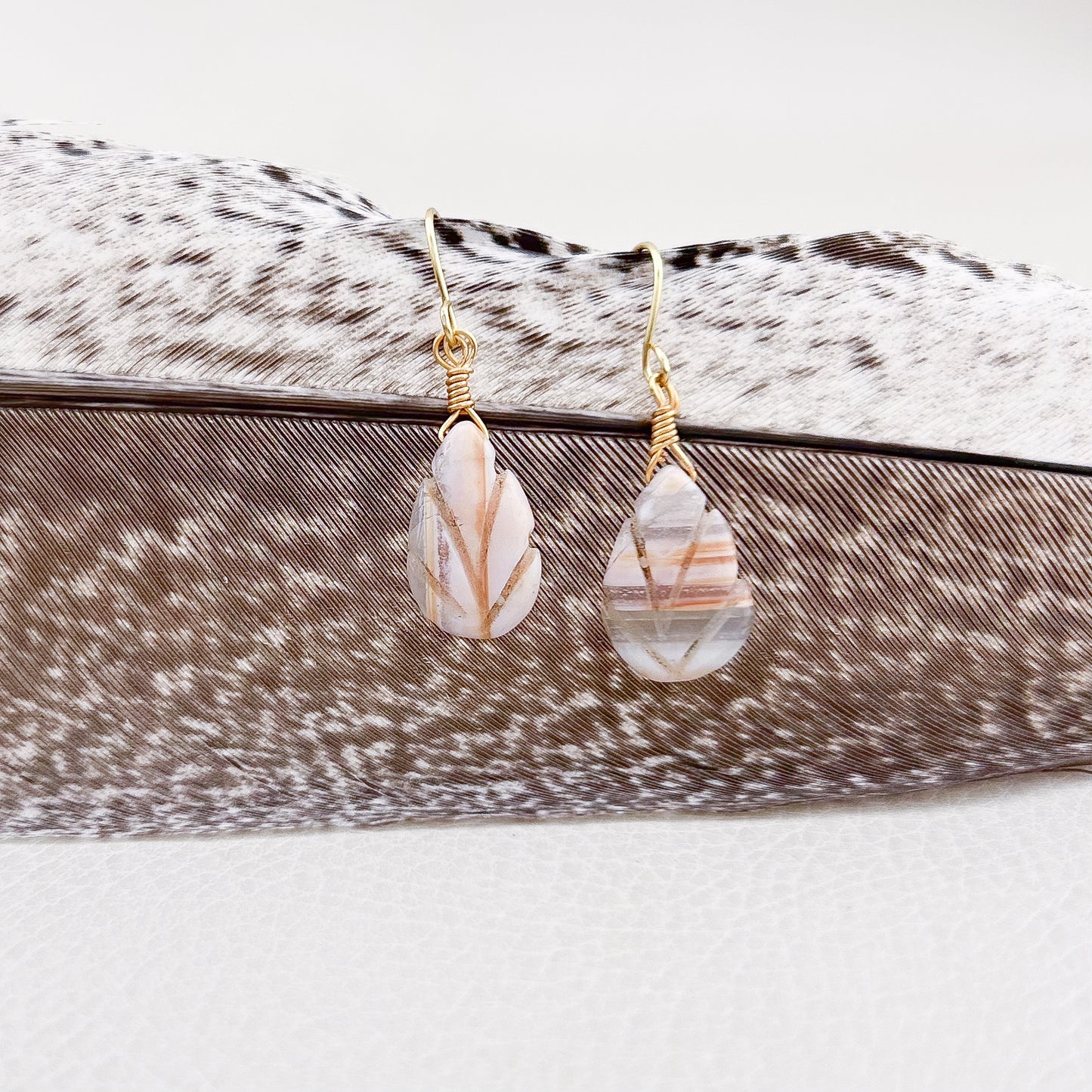 Australian Pink Opal Earrings
