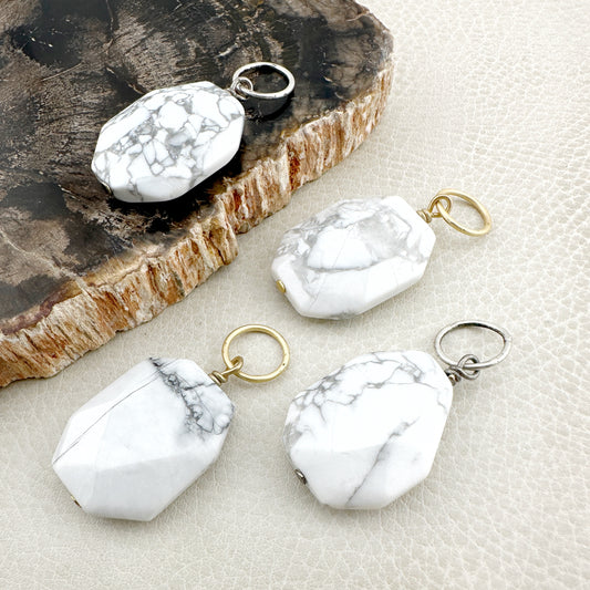 Howlite Octagon Pendant (M)