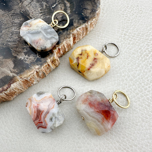 Crazy Lace Agate Octagon Pendant (M)