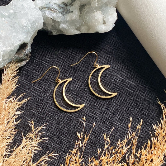 Outline Crescent Moon Earrings