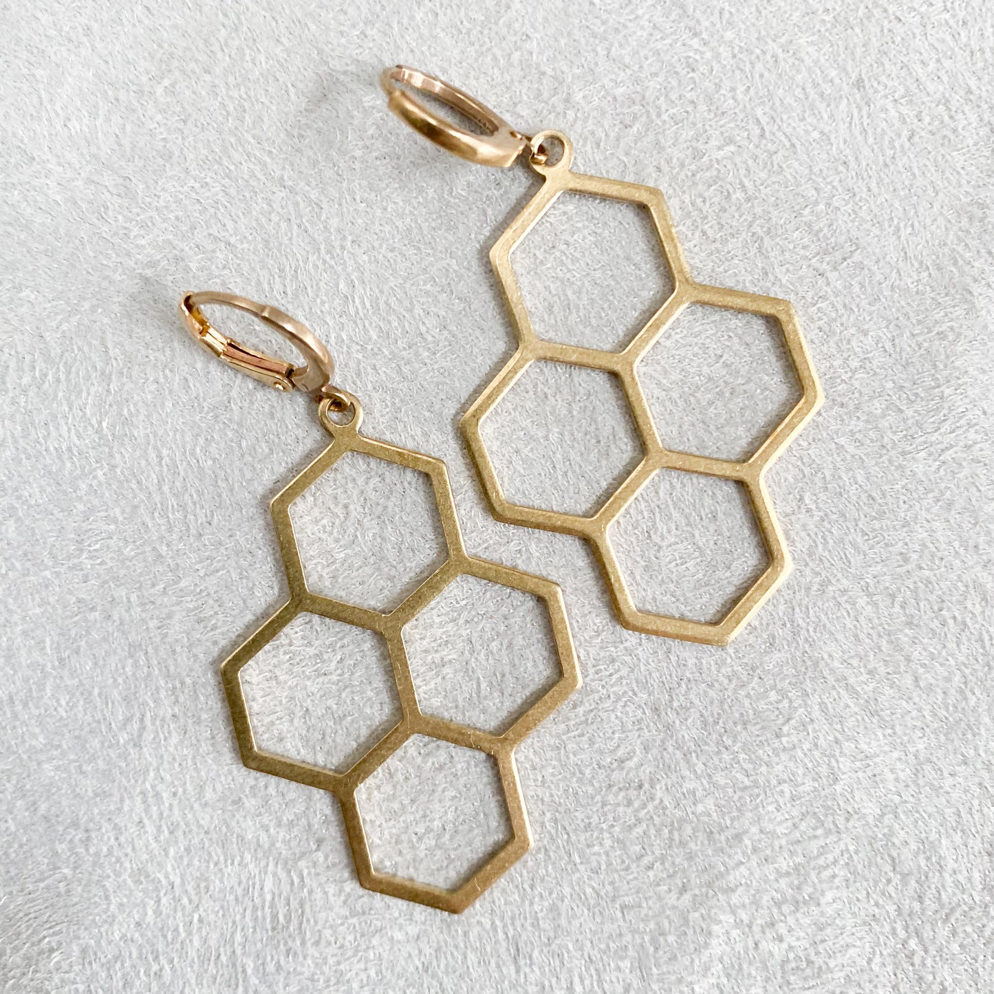 Honeycomb Brass Earrings